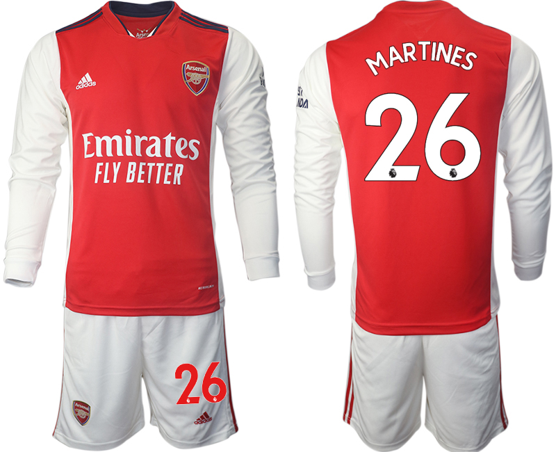 Men 2021-2022 Club Arsenal home red Long Sleeve #26 Soccer Jersey->arsenal jersey->Soccer Club Jersey